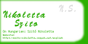 nikoletta szito business card