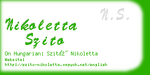 nikoletta szito business card